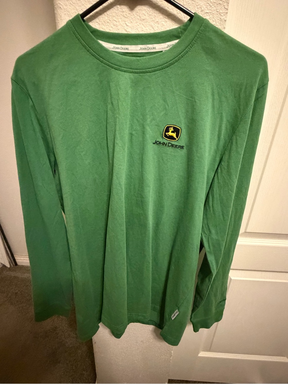 John Deere Green Long Sleeve Logo Tee - Yellow Emblem